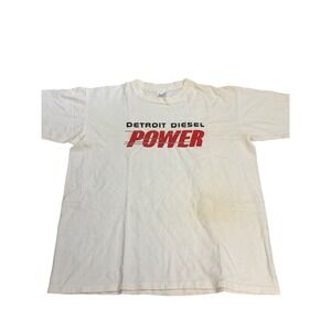 Detroit Diesel Power Graphic T-Shirt White Short Sleeve Men's XL Vintage
